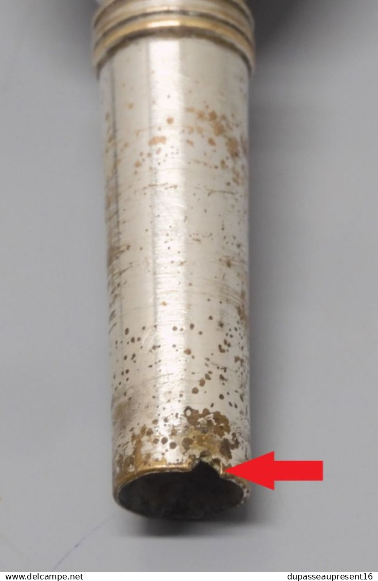 -ANCIENNE EMBOUCHURE INSTRUMENT A VENT LAITON Argenté A COURTOIS PARIS     E