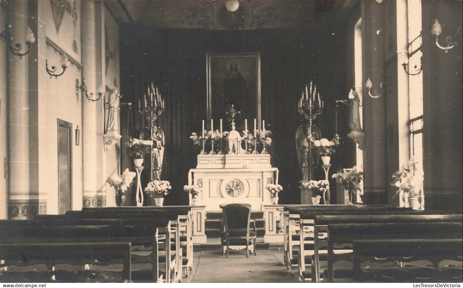 [-5%] BELGIQUE - Brabant Wallon - Eglise - Intérieur De Léglise - Carte Postale Ancienne - Autres & Non Classés