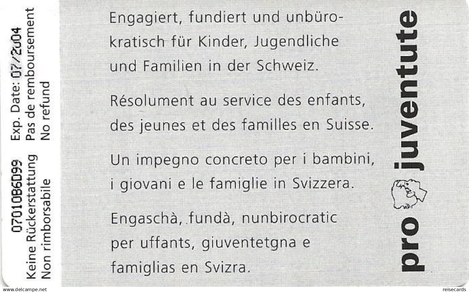 Switzerland: Swisscom B-07.01 Pro Juventute, Teddy Auf Trottinett - Schweiz