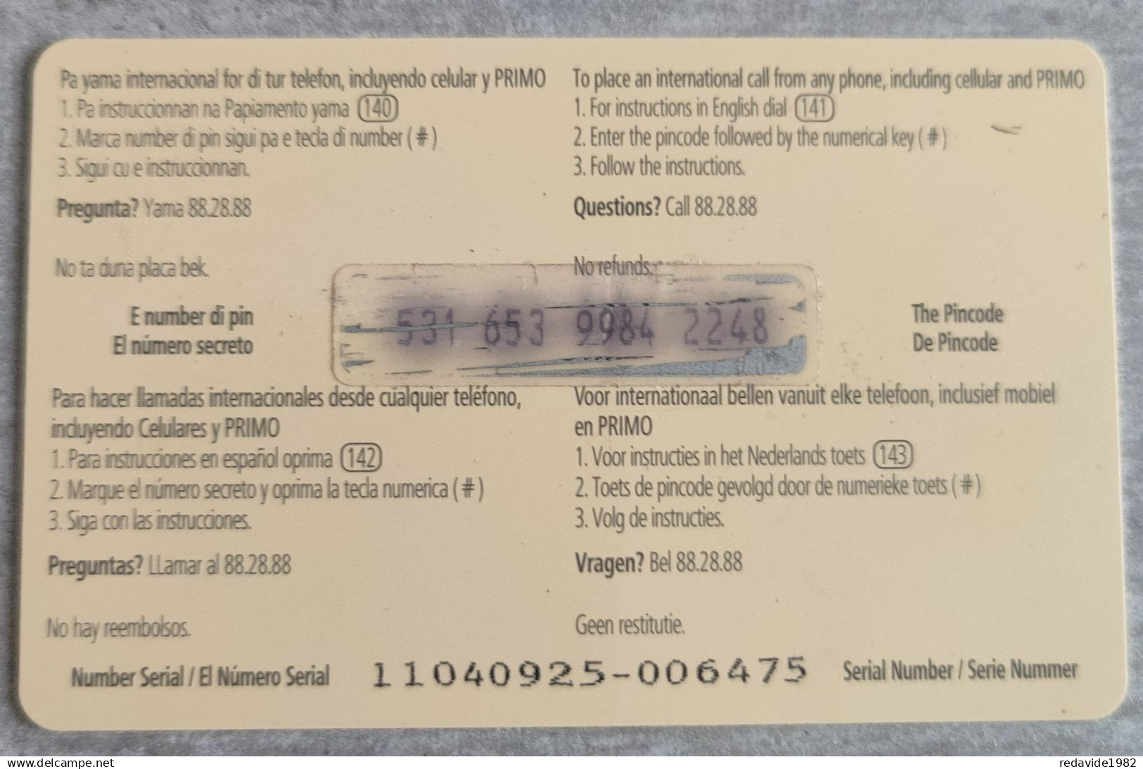 Aruba - Recharge Card (look The Back To See The Variants) - Aruba