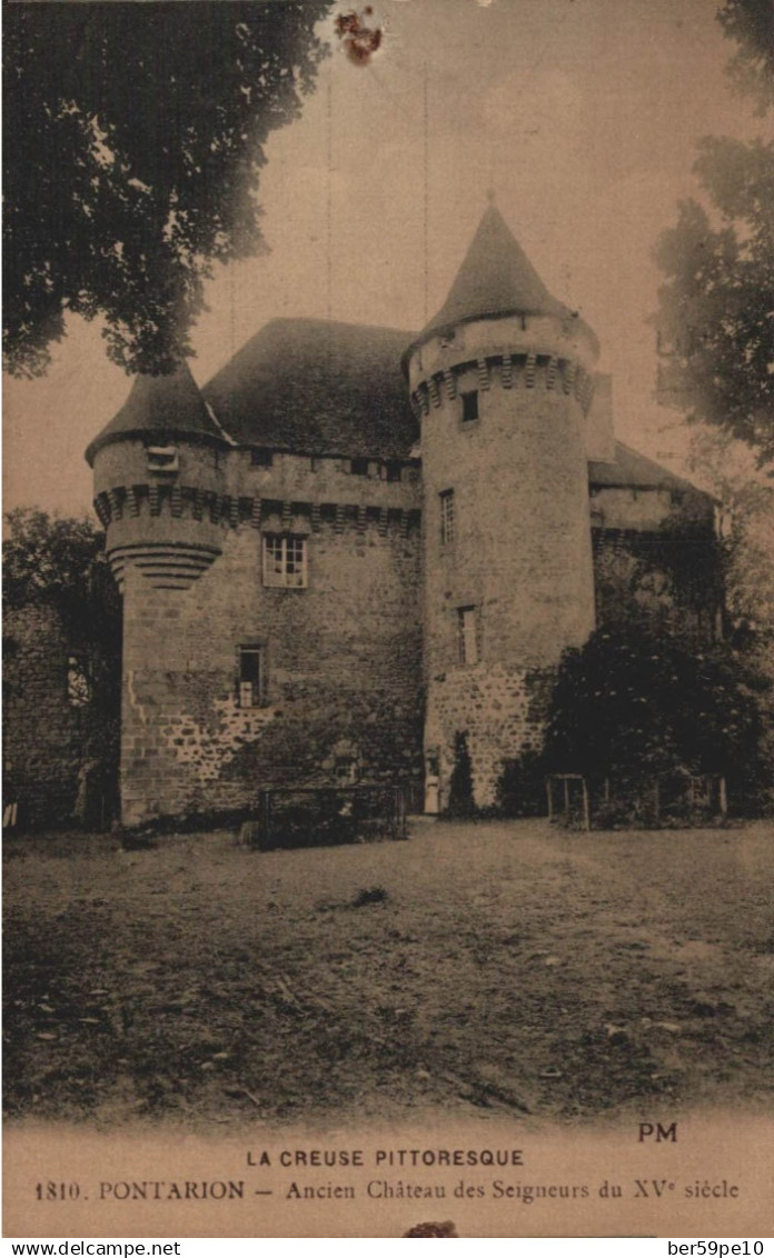 23 PONTARION ANCIEN CHATEAU DES SEIGNEURS DU XVe SIECLE - Pontarion