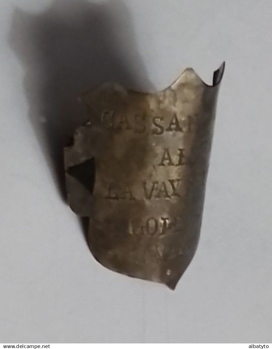 Vélo Plaque Laiton Ancienne Immatriculation Identification Propriétaire Golinhac La Vayssière Aveyron Alfred Cassan - Nummerplaten