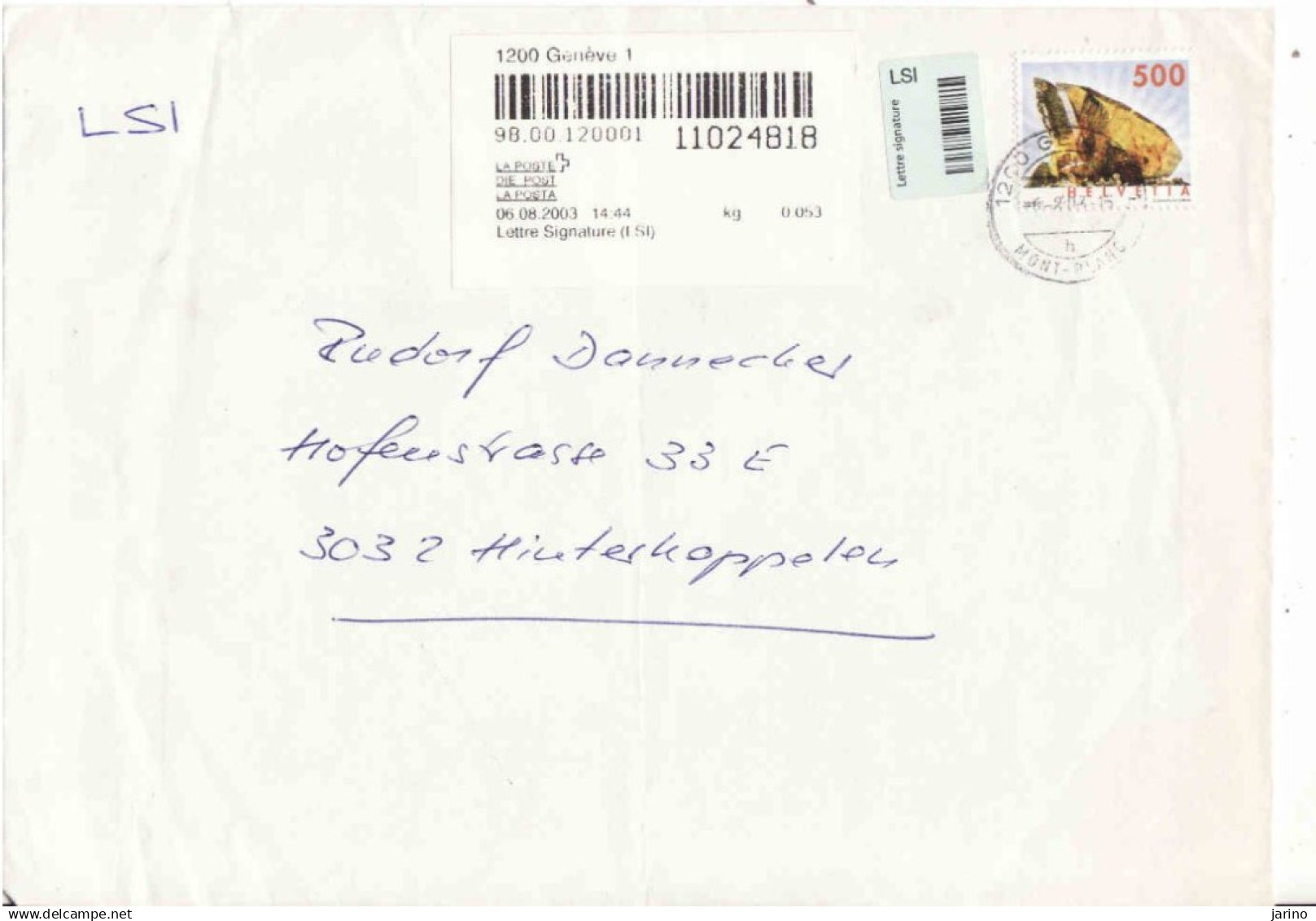 Switzerland 2004, 3 Diff. Covers, 1 X Recommande, 1 X Priority, Used - Brieven En Documenten