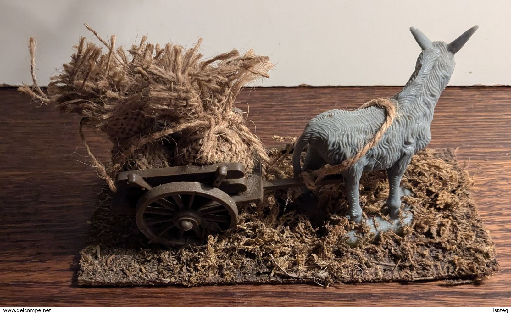 Figurine Âne Avec Chariot Et Vrai Mousse - Tiere
