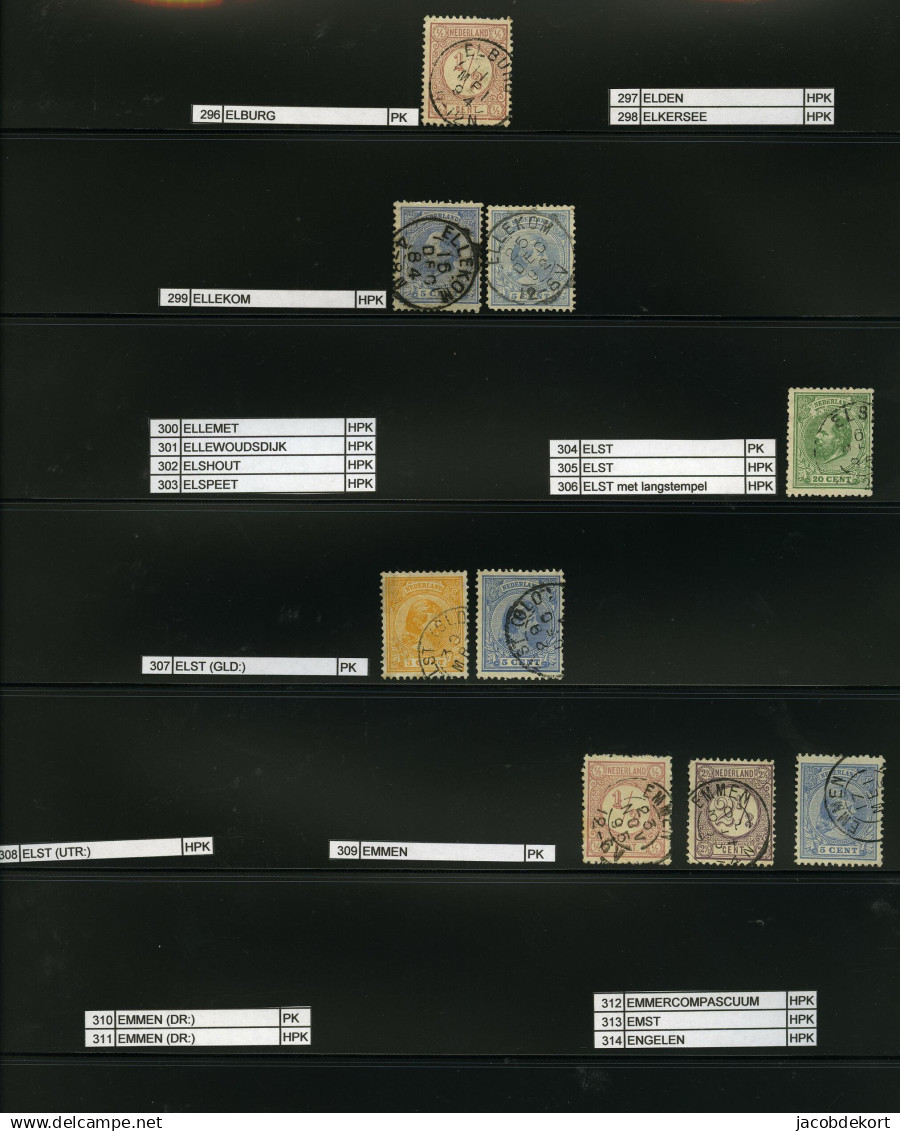 Nederland collectie kleinrond in overwegend mooie kwaliteit w.o. treinstempels cat.ca.27.000 (collectie is gescand). Pra