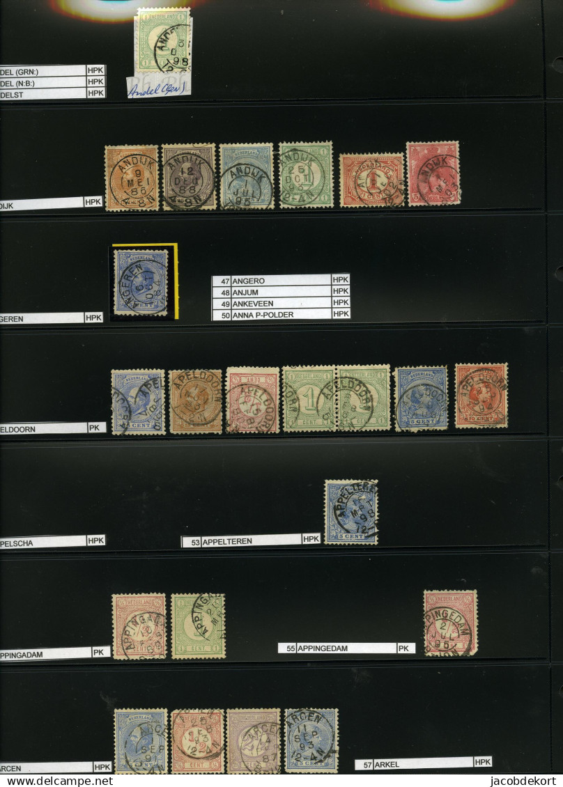 Nederland collectie kleinrond in overwegend mooie kwaliteit w.o. treinstempels cat.ca.27.000 (collectie is gescand). Pra