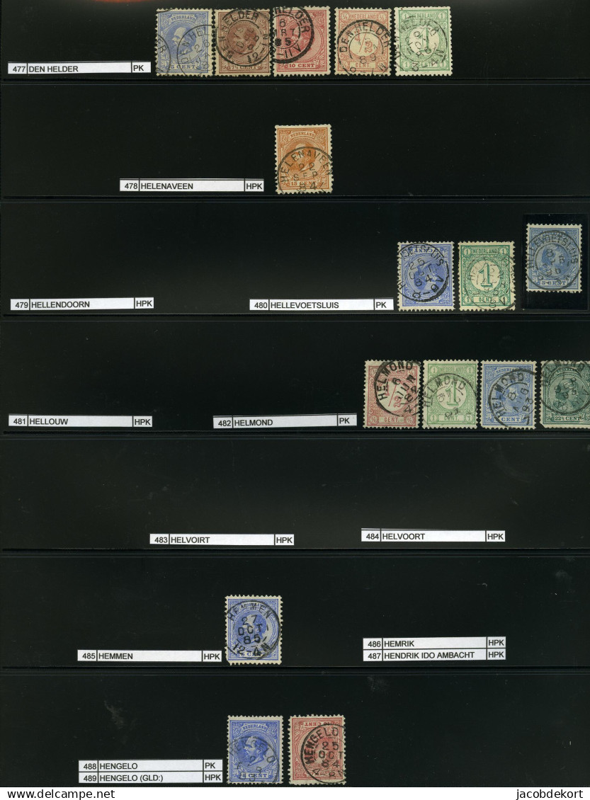 Nederland collectie kleinrond in overwegend mooie kwaliteit w.o. treinstempels cat.ca.27.000 (collectie is gescand). Pra