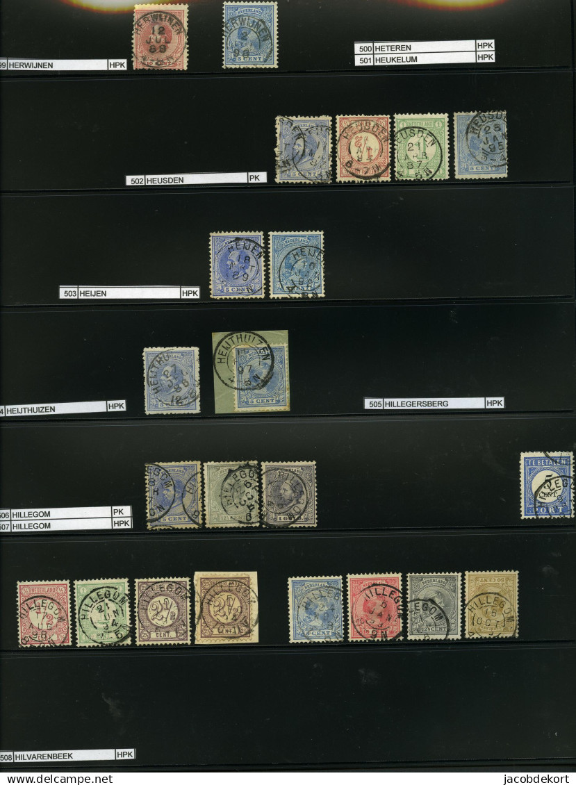 Nederland collectie kleinrond in overwegend mooie kwaliteit w.o. treinstempels cat.ca.27.000 (collectie is gescand). Pra
