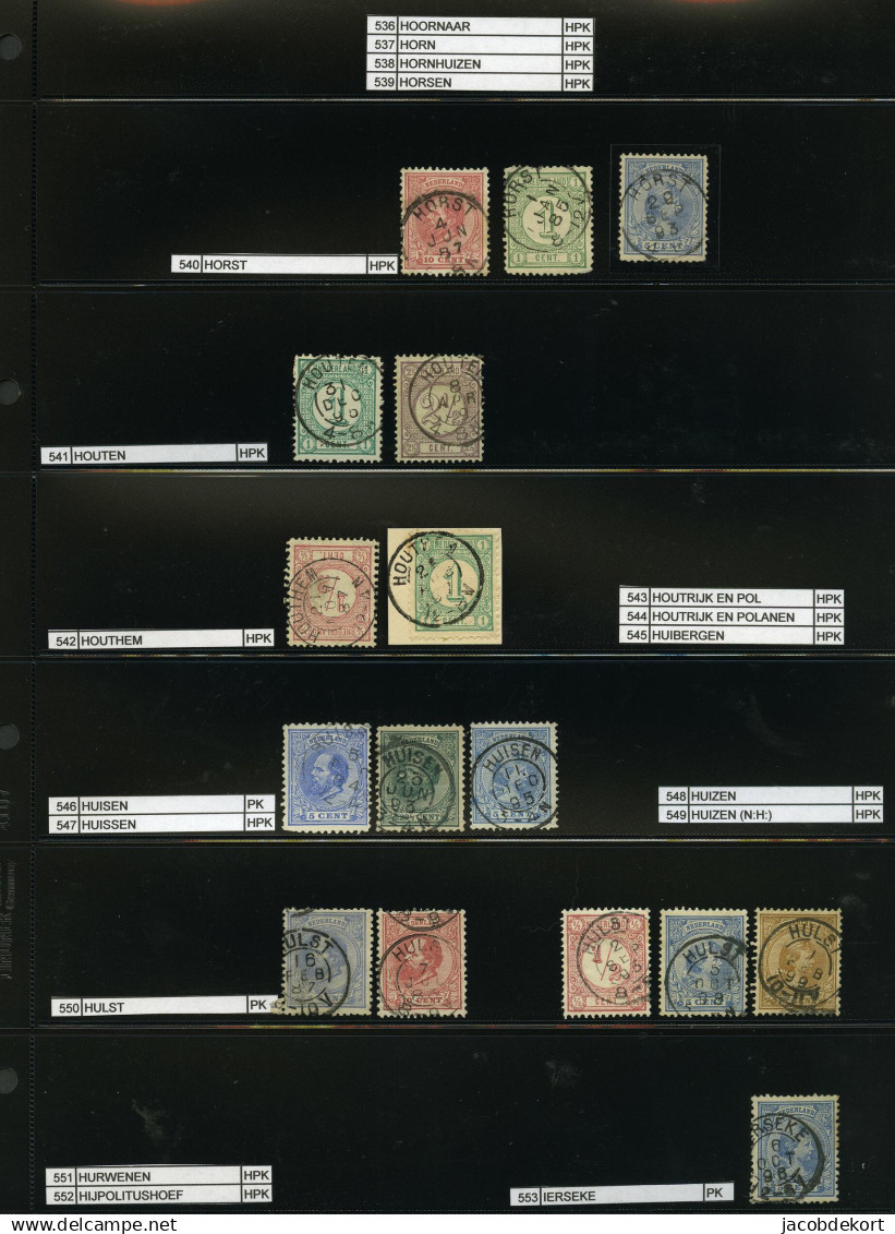 Nederland collectie kleinrond in overwegend mooie kwaliteit w.o. treinstempels cat.ca.27.000 (collectie is gescand). Pra
