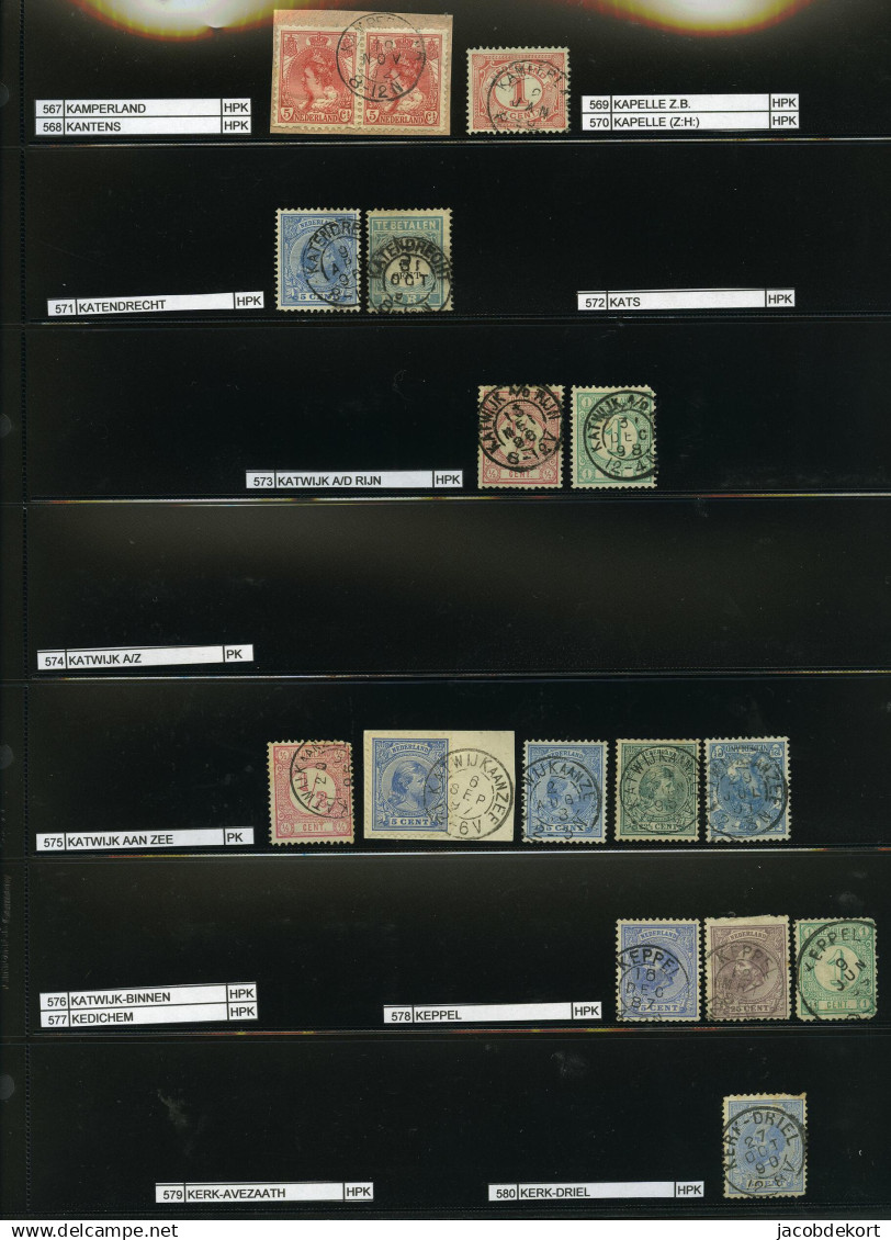 Nederland collectie kleinrond in overwegend mooie kwaliteit w.o. treinstempels cat.ca.27.000 (collectie is gescand). Pra