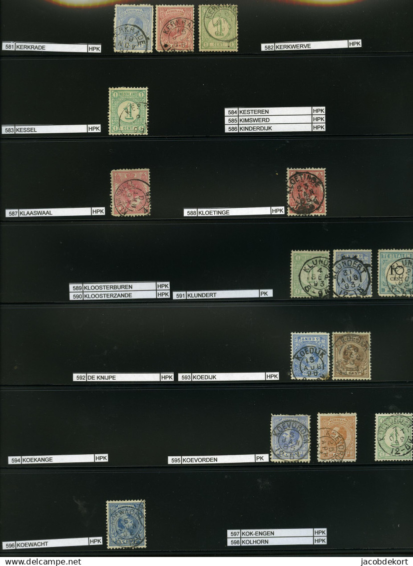 Nederland collectie kleinrond in overwegend mooie kwaliteit w.o. treinstempels cat.ca.27.000 (collectie is gescand). Pra