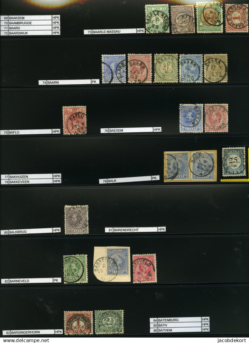 Nederland collectie kleinrond in overwegend mooie kwaliteit w.o. treinstempels cat.ca.27.000 (collectie is gescand). Pra