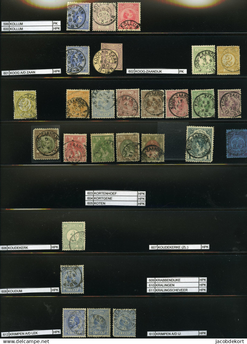 Nederland collectie kleinrond in overwegend mooie kwaliteit w.o. treinstempels cat.ca.27.000 (collectie is gescand). Pra
