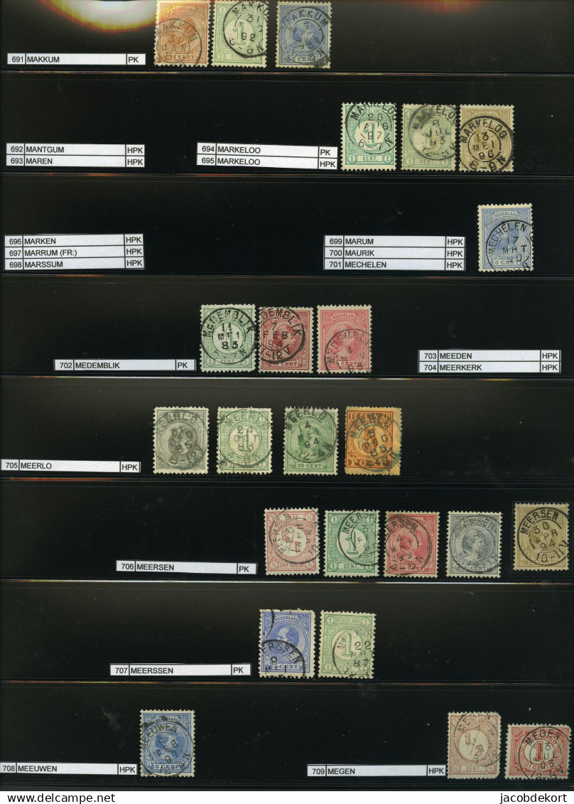 Nederland collectie kleinrond in overwegend mooie kwaliteit w.o. treinstempels cat.ca.27.000 (collectie is gescand). Pra