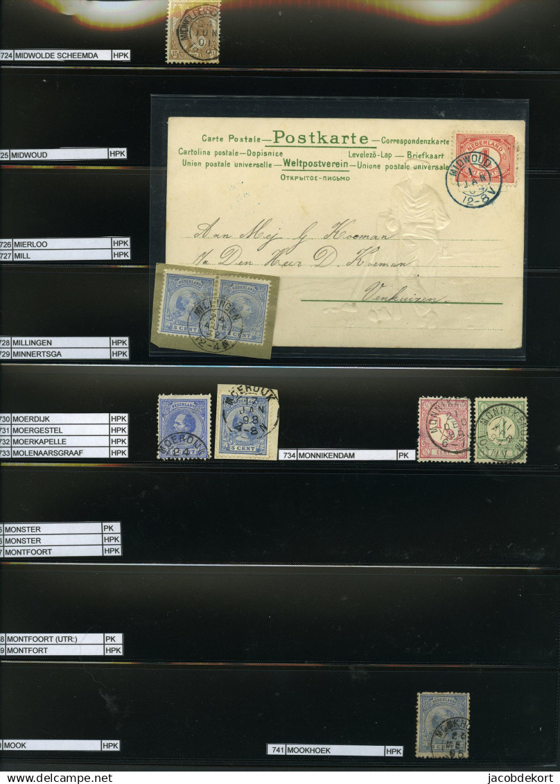 Nederland collectie kleinrond in overwegend mooie kwaliteit w.o. treinstempels cat.ca.27.000 (collectie is gescand). Pra