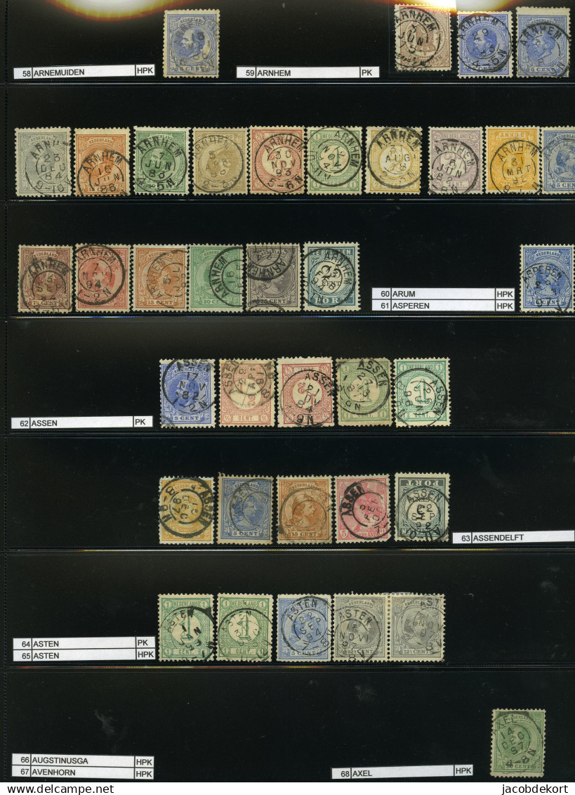 Nederland collectie kleinrond in overwegend mooie kwaliteit w.o. treinstempels cat.ca.27.000 (collectie is gescand). Pra