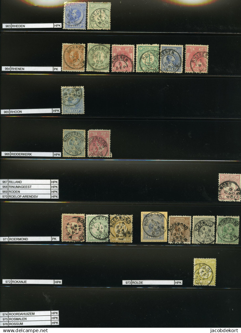 Nederland collectie kleinrond in overwegend mooie kwaliteit w.o. treinstempels cat.ca.27.000 (collectie is gescand). Pra