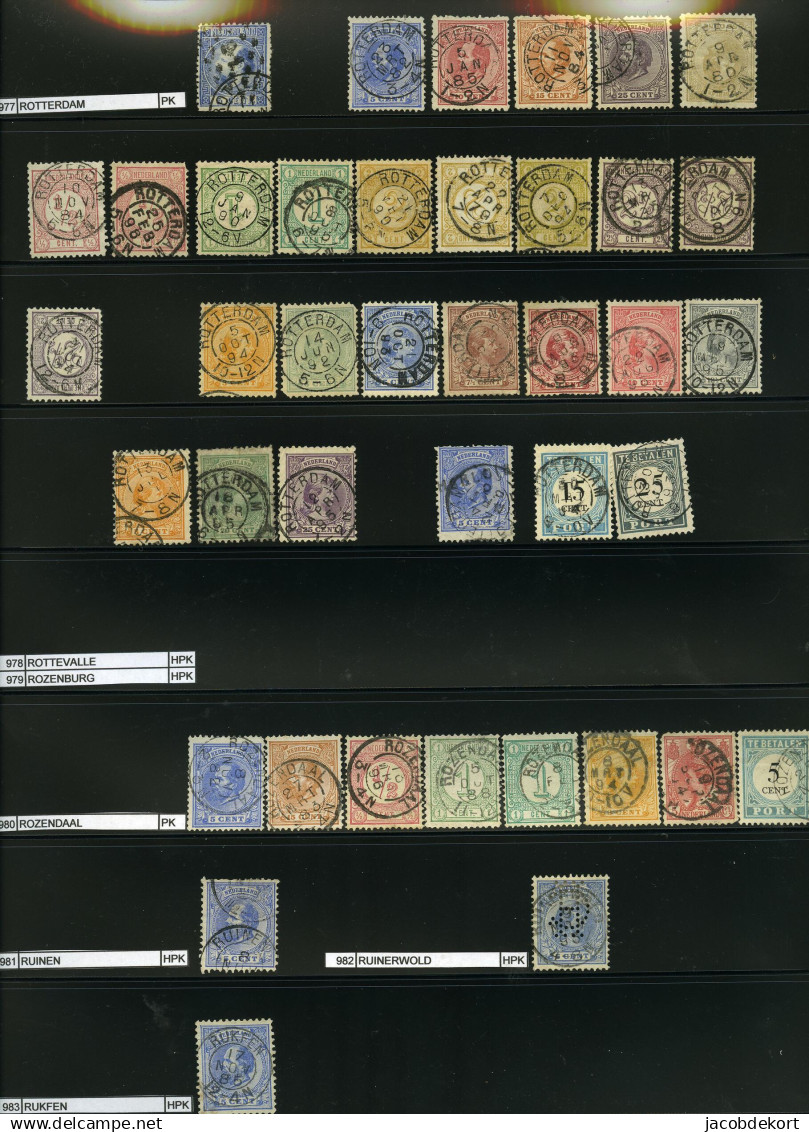 Nederland collectie kleinrond in overwegend mooie kwaliteit w.o. treinstempels cat.ca.27.000 (collectie is gescand). Pra