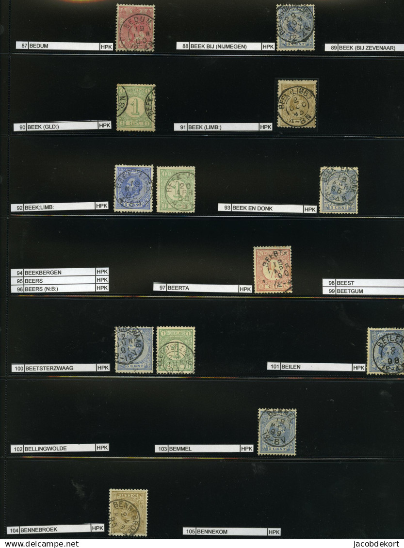 Nederland collectie kleinrond in overwegend mooie kwaliteit w.o. treinstempels cat.ca.27.000 (collectie is gescand). Pra