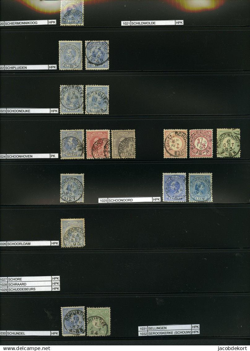 Nederland collectie kleinrond in overwegend mooie kwaliteit w.o. treinstempels cat.ca.27.000 (collectie is gescand). Pra