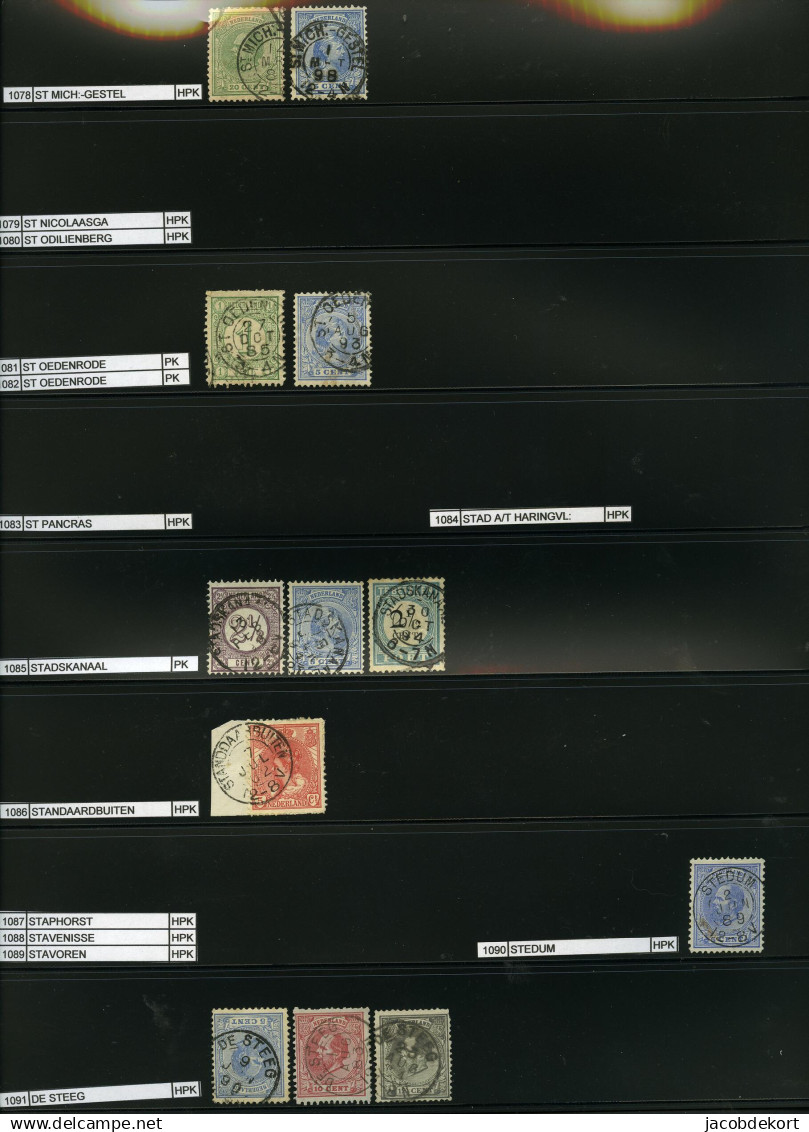 Nederland collectie kleinrond in overwegend mooie kwaliteit w.o. treinstempels cat.ca.27.000 (collectie is gescand). Pra