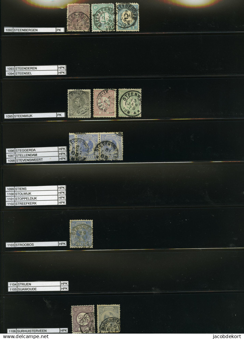 Nederland collectie kleinrond in overwegend mooie kwaliteit w.o. treinstempels cat.ca.27.000 (collectie is gescand). Pra
