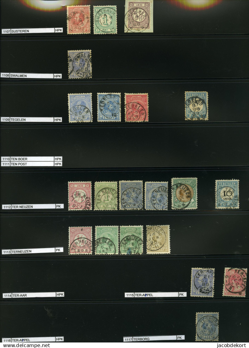 Nederland collectie kleinrond in overwegend mooie kwaliteit w.o. treinstempels cat.ca.27.000 (collectie is gescand). Pra
