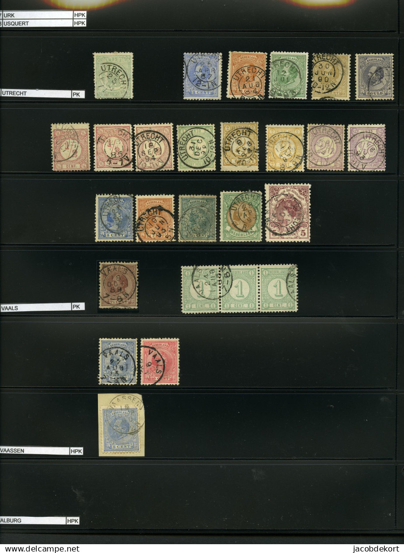 Nederland collectie kleinrond in overwegend mooie kwaliteit w.o. treinstempels cat.ca.27.000 (collectie is gescand). Pra