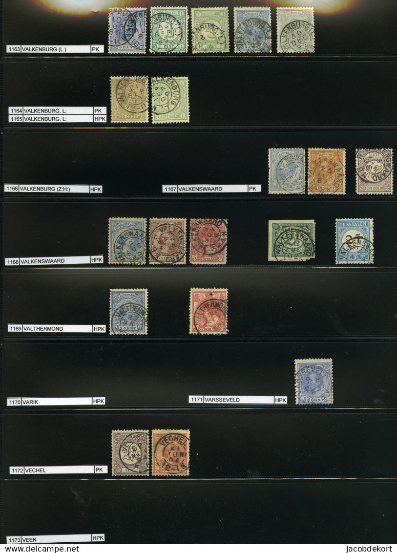 Nederland collectie kleinrond in overwegend mooie kwaliteit w.o. treinstempels cat.ca.27.000 (collectie is gescand). Pra