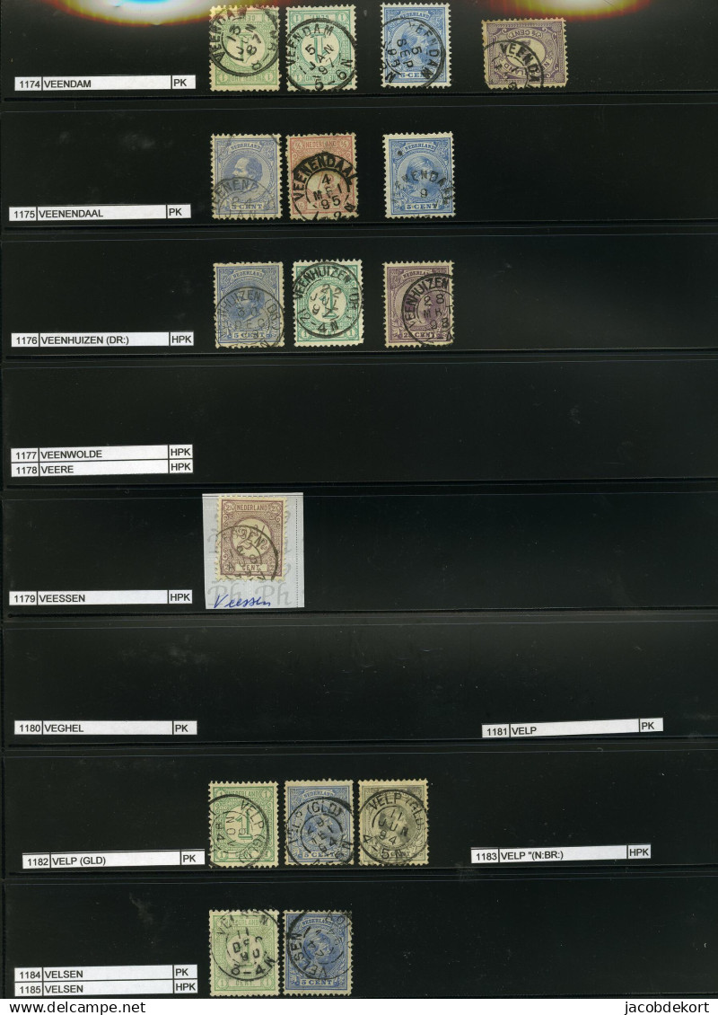 Nederland collectie kleinrond in overwegend mooie kwaliteit w.o. treinstempels cat.ca.27.000 (collectie is gescand). Pra