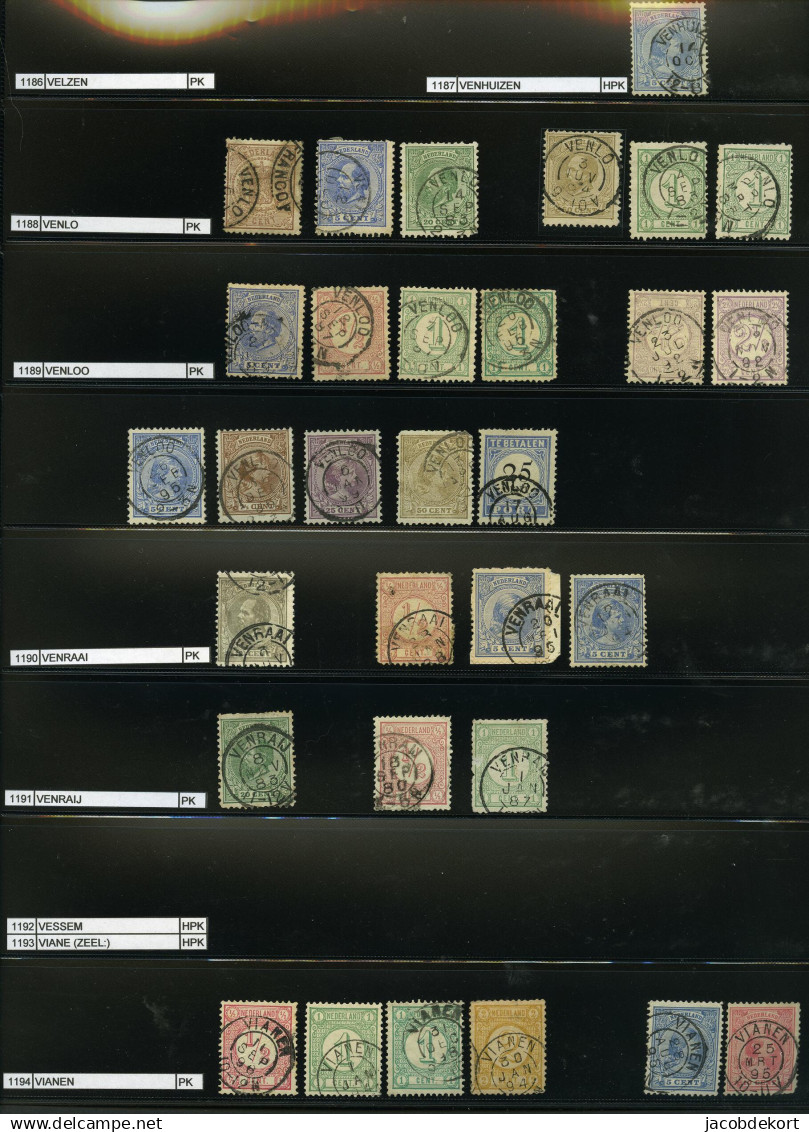 Nederland collectie kleinrond in overwegend mooie kwaliteit w.o. treinstempels cat.ca.27.000 (collectie is gescand). Pra