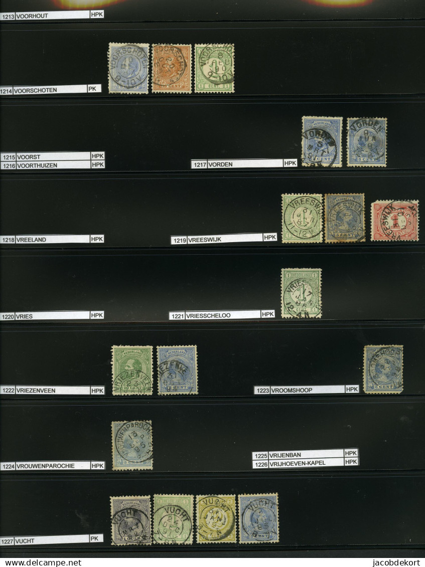 Nederland collectie kleinrond in overwegend mooie kwaliteit w.o. treinstempels cat.ca.27.000 (collectie is gescand). Pra