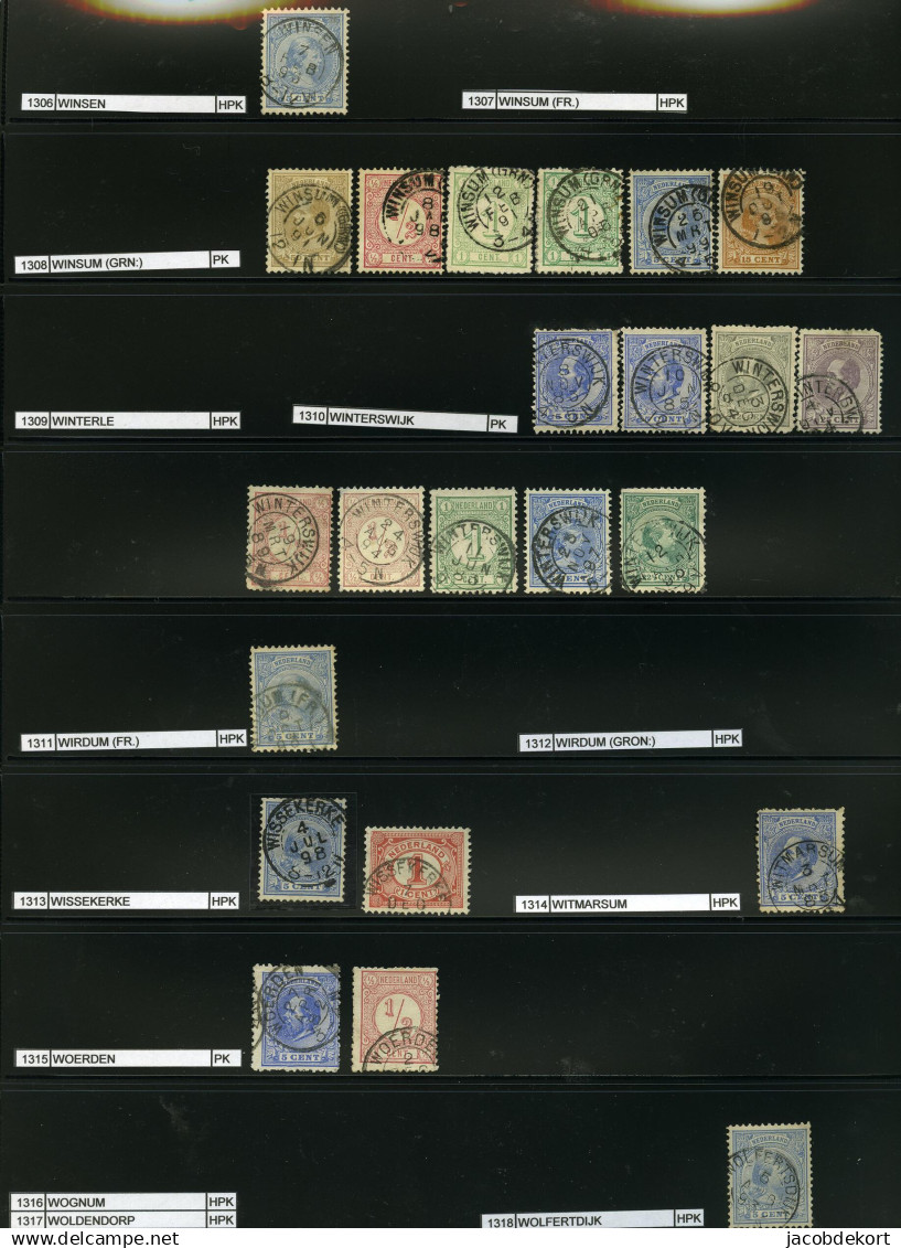 Nederland collectie kleinrond in overwegend mooie kwaliteit w.o. treinstempels cat.ca.27.000 (collectie is gescand). Pra
