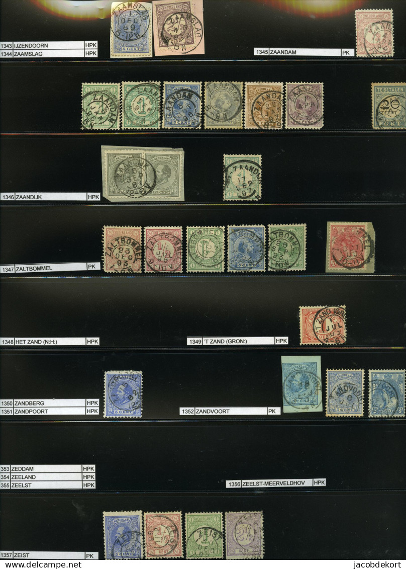 Nederland collectie kleinrond in overwegend mooie kwaliteit w.o. treinstempels cat.ca.27.000 (collectie is gescand). Pra