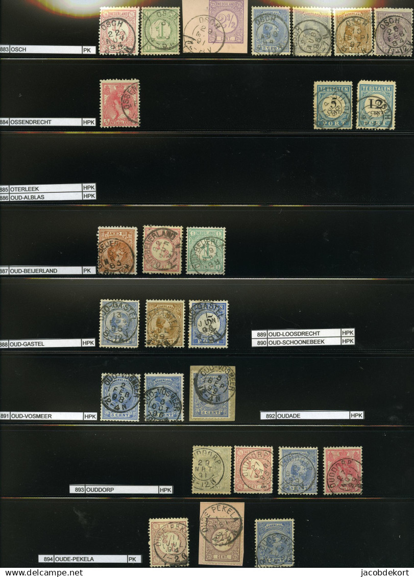 Nederland collectie kleinrond in overwegend mooie kwaliteit w.o. treinstempels cat.ca.27.000 (collectie is gescand). Pra