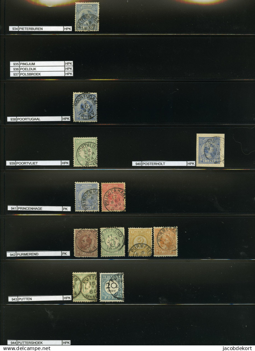 Nederland collectie kleinrond in overwegend mooie kwaliteit w.o. treinstempels cat.ca.27.000 (collectie is gescand). Pra