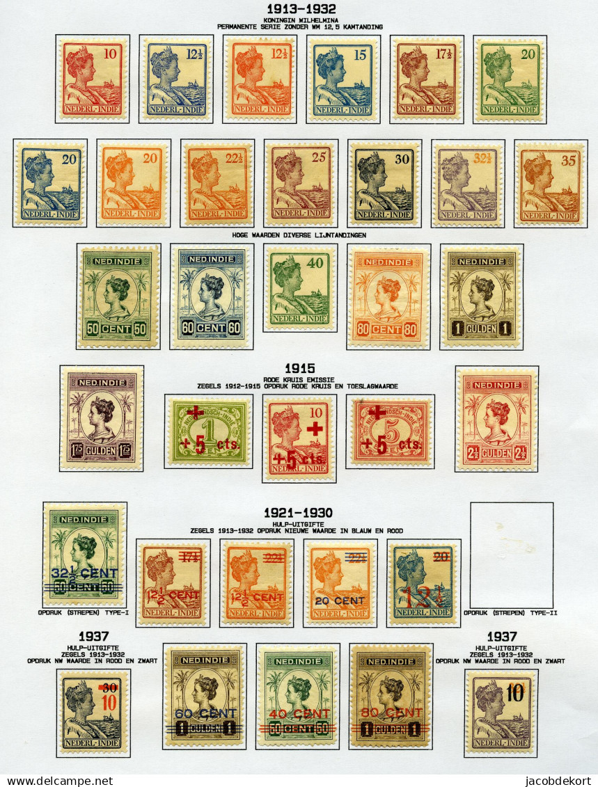 Ned. Indië 1870-1948 ongebruikte collectie op albumbladen w.o. betere zegels en BOB
