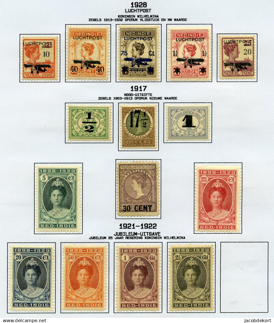 Ned. Indië 1870-1948 ongebruikte collectie op albumbladen w.o. betere zegels en BOB