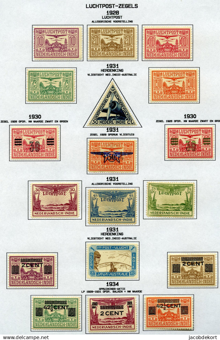 Ned. Indië 1870-1948 ongebruikte collectie op albumbladen w.o. betere zegels en BOB