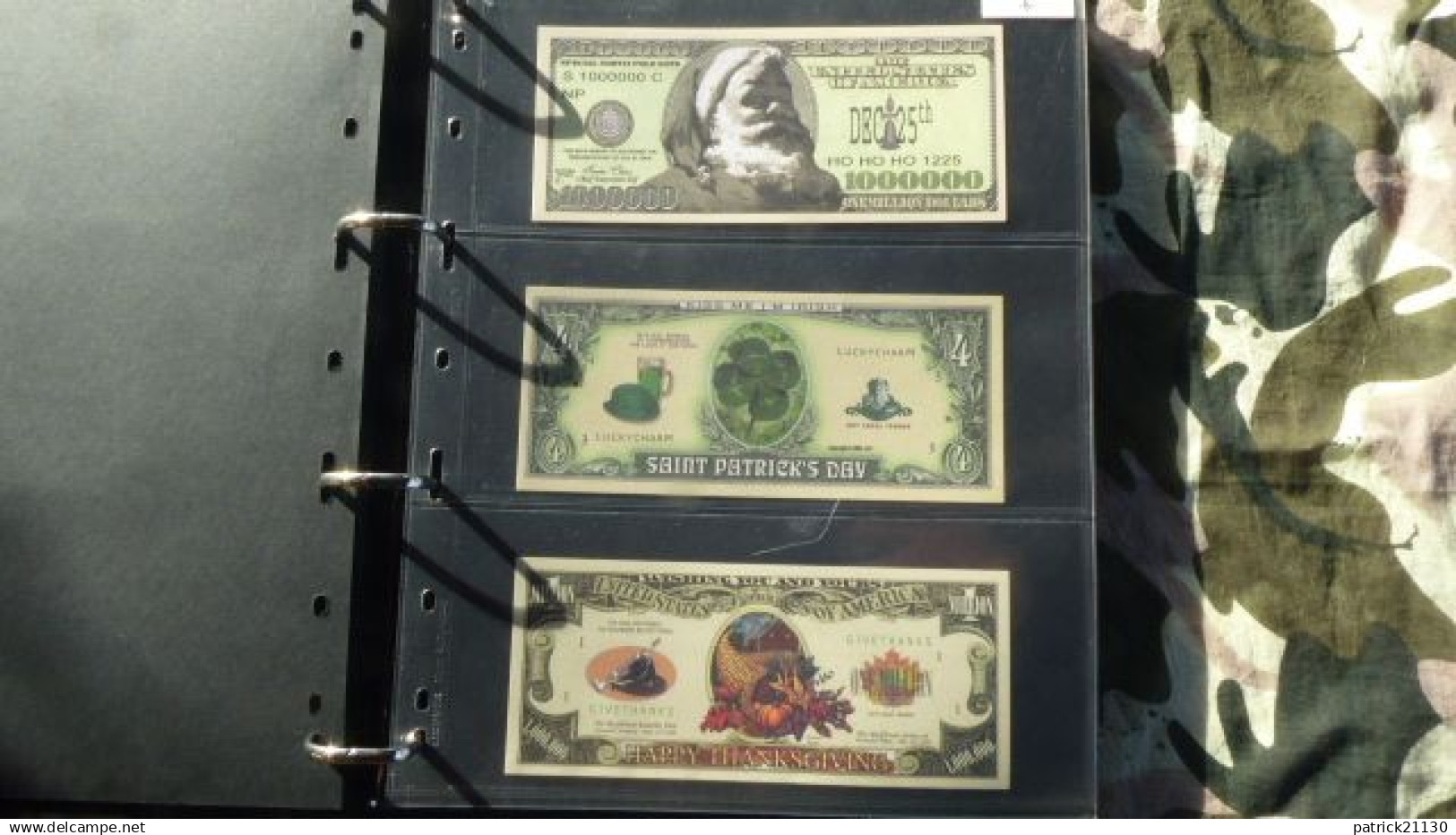 COLLECTION 210 BILLETS FICTIFS USA NEUFS