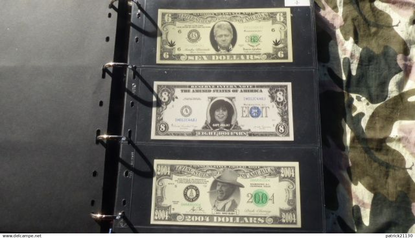 COLLECTION 210 BILLETS FICTIFS USA NEUFS