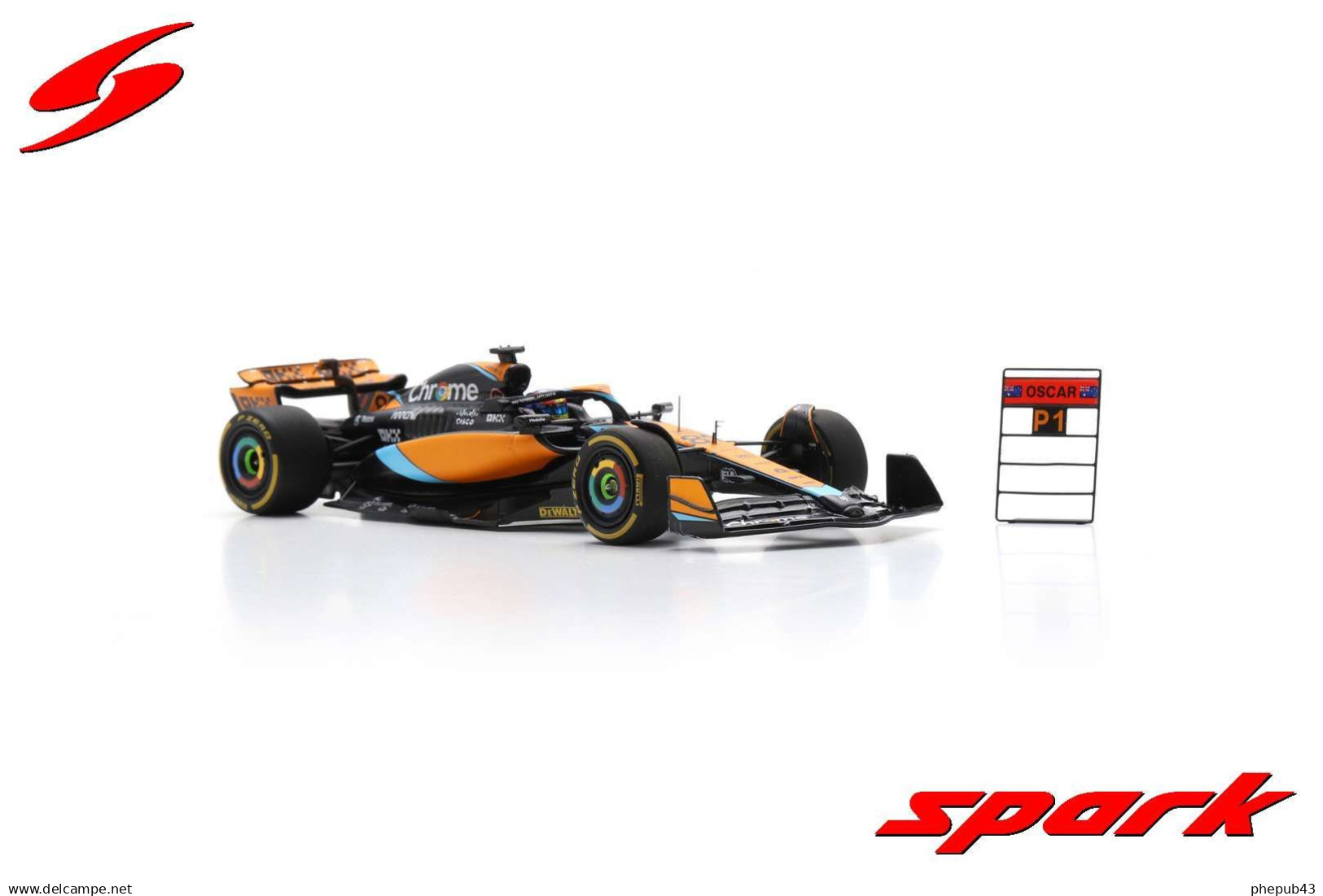 McLaren MCL60 - 1st Pole & 1st Sprint Race - Qatar GP FI 2023 #81 - Oscar Piastri - Spark + Pit Board - Spark