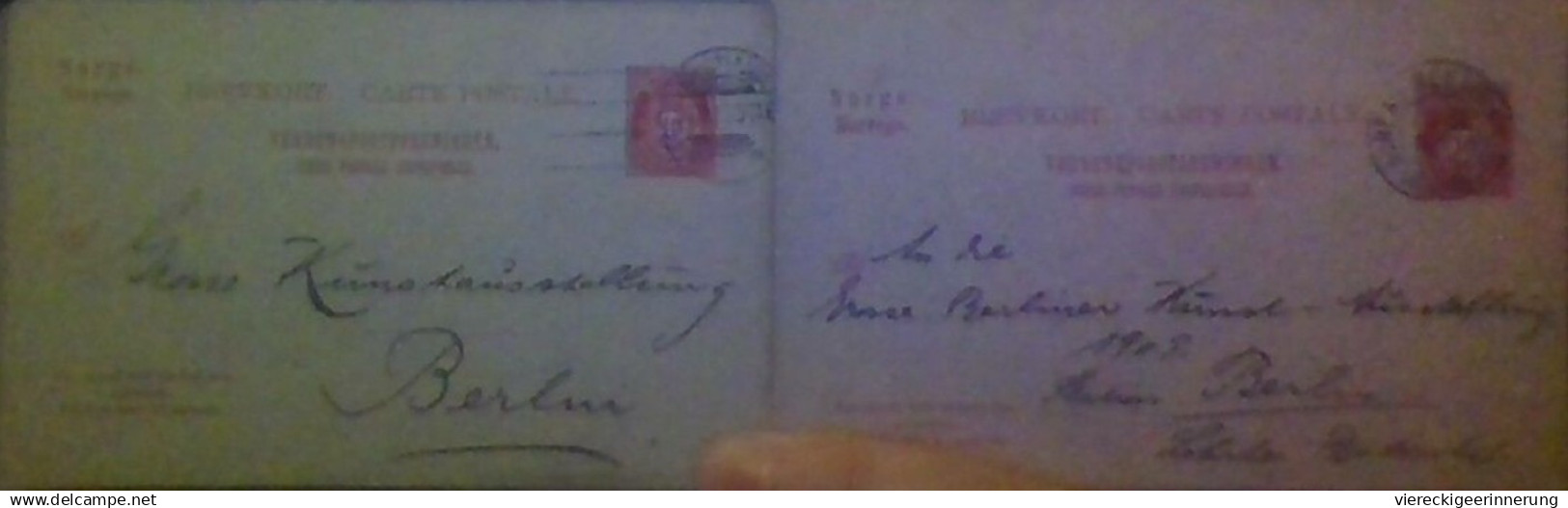 ! 1909, 1910, 2 Ganzsachen Aus Norwegen, Kristiania An Die Große Berliner Kunstausstellung, Spedition Gemälde - Briefe U. Dokumente