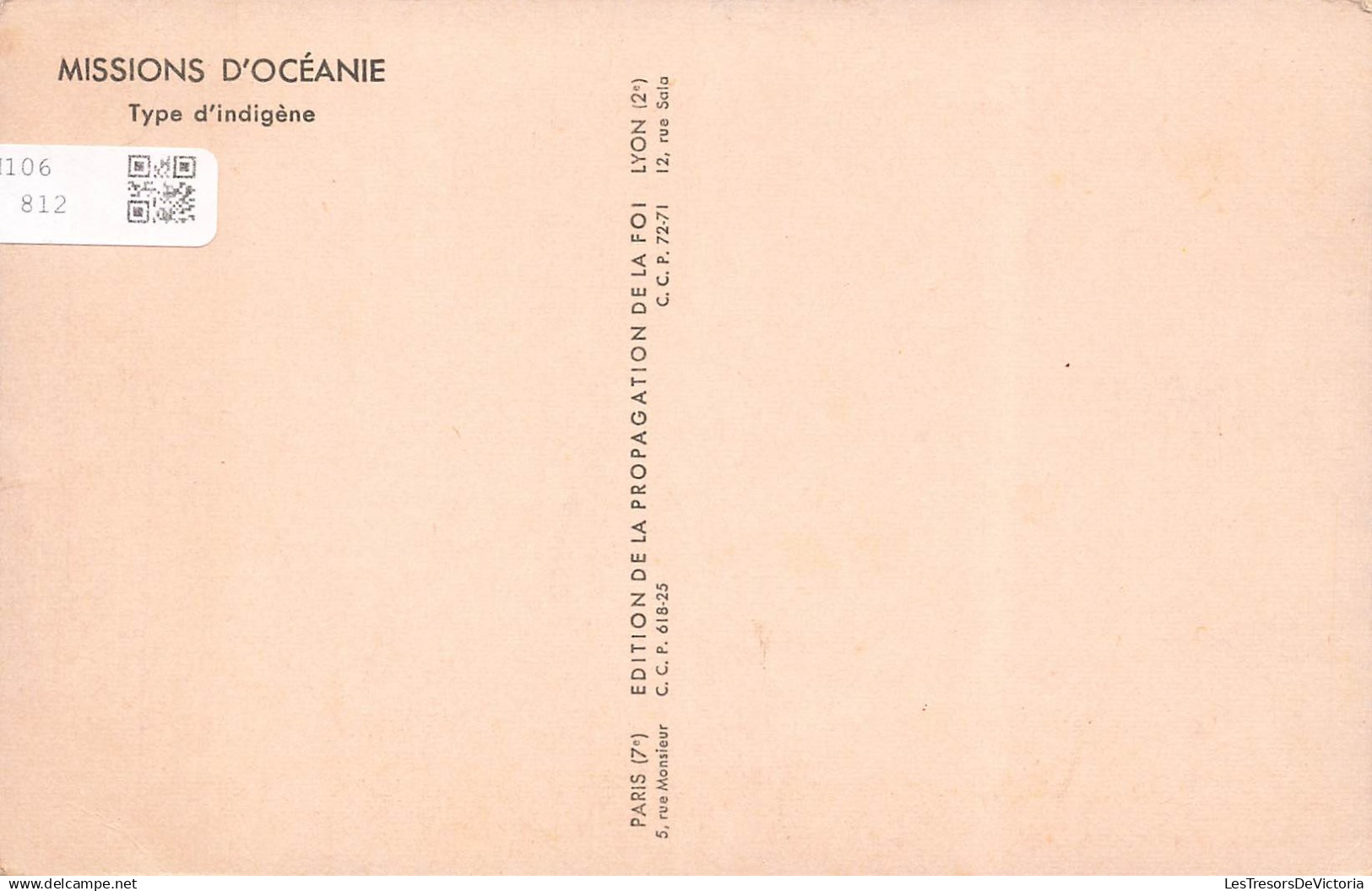 [-5%] OCEANIE - Missions D'Océanie - Type D'Indigène - Animé - Carte Postale Ancienne - Altri & Non Classificati