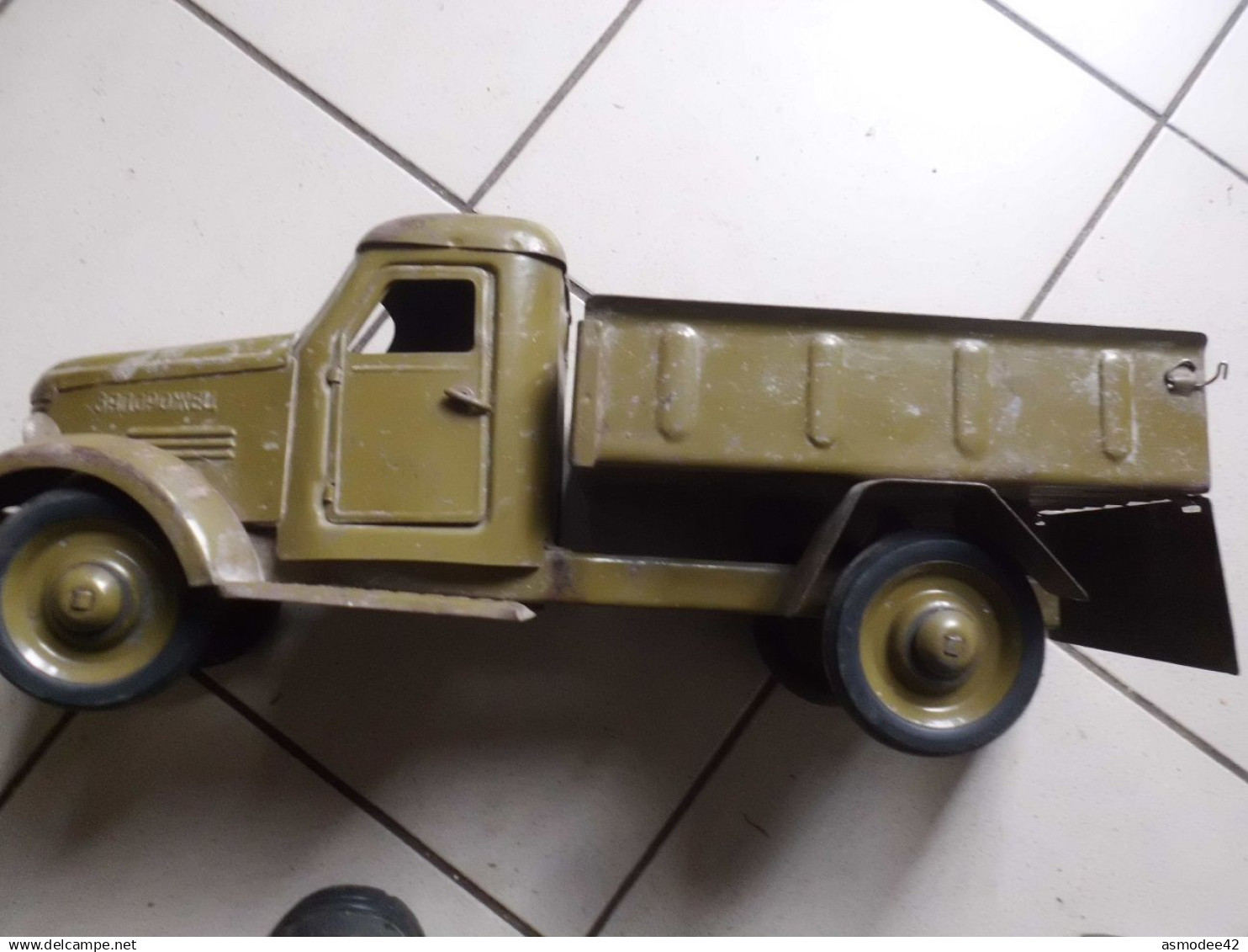 CAMION JOUET ANCIEN EN TOLE LONGUEUR 51 Cm - Jouets Anciens