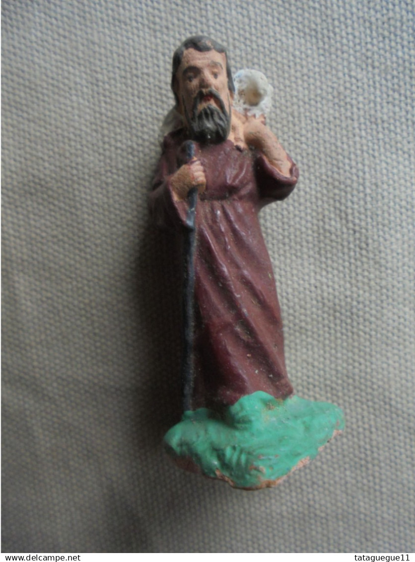 Vintage - 4 figurines de crèche de Noël en terre cuite