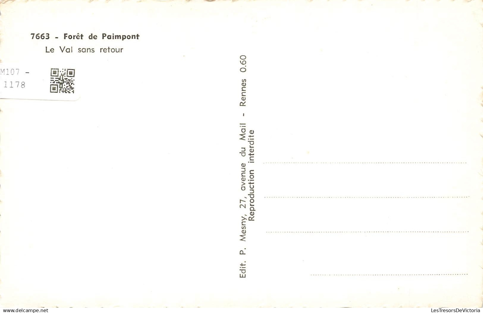 [-5%] FRANCE - Forêt De Paimpont - Le Val Sans Retour - Vue Générale - Carte Postale Ancienne - Paimpont