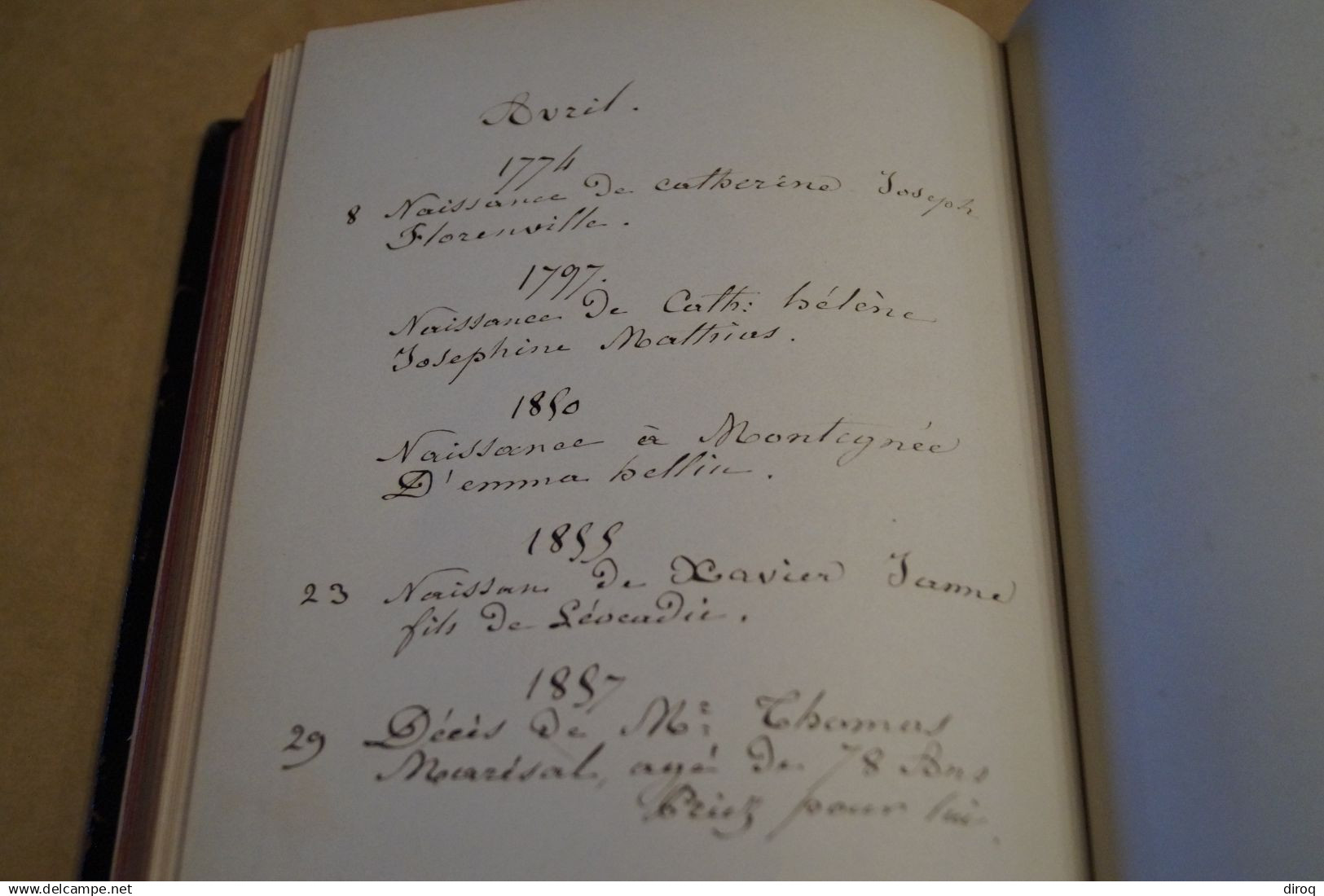 Noblesse,Liège,1861,Mes Souvenirs de Annette Marésal Mathias,Famille 227 pages +13 pages souvenirs,22 Cm. sur 14,5 Cm.