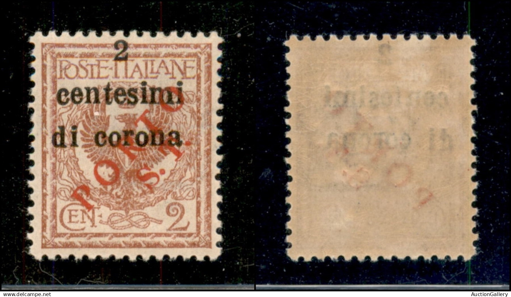 1919 - Porto S.T. Su 2 Cent Su 2 Floreale (134 Varietà) Con Entrambe Le Sopastampe Spostate In Alto - Gomma Originale -  - Altri & Non Classificati