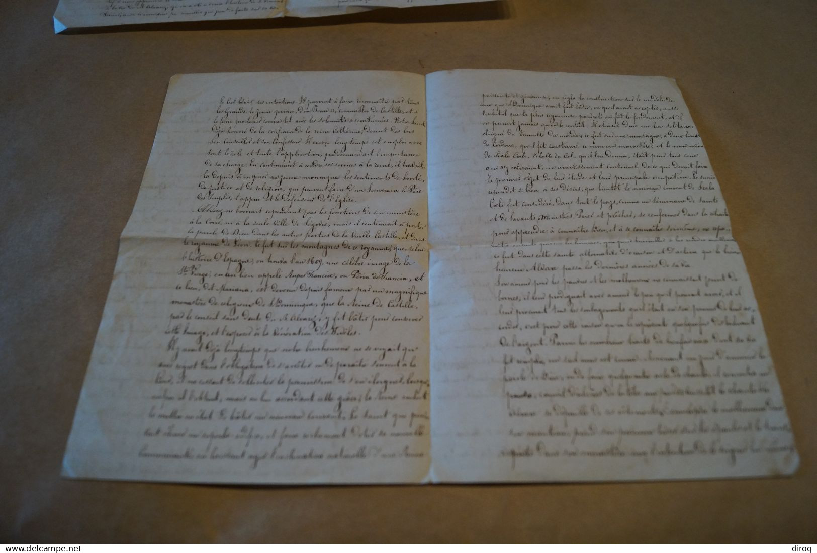 16 anciens Documents manuscrits + envois du Comte Carlos D'Alcantara,gradé de l'armée des Zouaves,Vatican